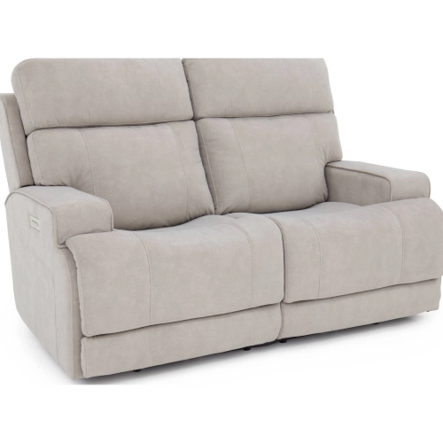 Ashbee Zero Gravity Loveseat w/ Power Recline, Head Rests & Footrest Ext in Dove Neutral Fabric